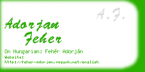 adorjan feher business card